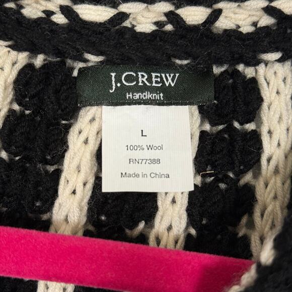 J.Crew Handknit Wool Cardigan Lady Jacket L Parisian Inspired Textured Knit - Picture 11 of 11